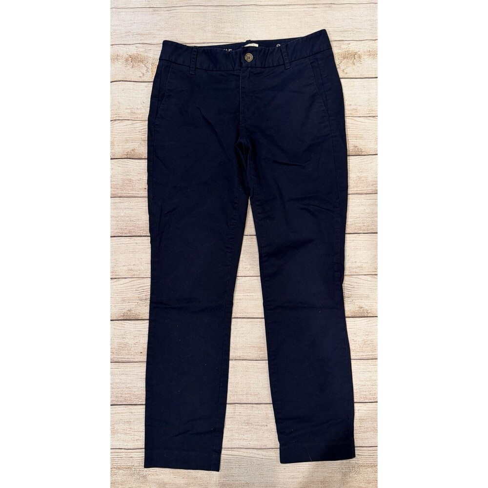 Women's J. CREW Navy Blue "Frankie" Cropped Pants Size 2